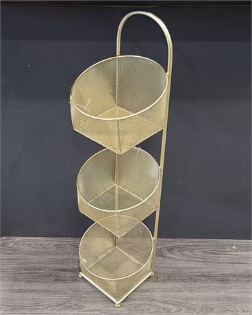 METAL 3 TIERED STANDING BASKET HOLDER (40"tall)