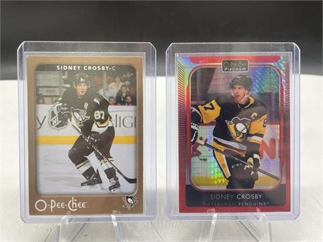 2 O-PEE-CHEE SIDNEY CROSBY CARDS (1 NUMBERED 165/199)