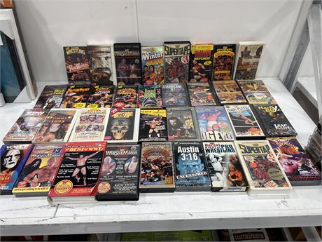 LOT OF WRESTLING VHS TAPES