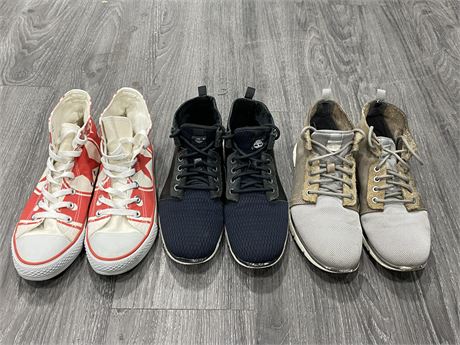 RARE HEINEKEN HIGH TOPS & 2 PAIRS OF TIMBERLAND BOOTS (SIZES IN PHOTOS)