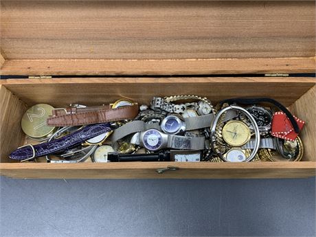 BOX W/ MISC WATCHES