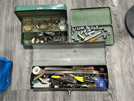 TOOL BOXES W/MISC TOOLS