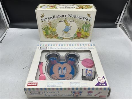 IN BOX PETER THE RABBIT NURSERY SET & MINNIE MOUSE HAPPY FACE FEEDING SET