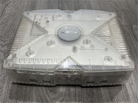 LIMITED CRYSTAL XBOX - NO CORDS UNTESTED / AS IS