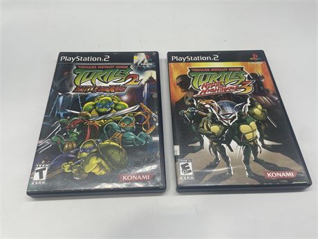 2 TMNT PS2 GAMES - NO INSTRUCTIONS - ONE IS SLIGHTLY SCRATCHED