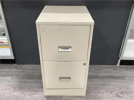2 DRAWER STEEL WORKS FILING CABINET - 28”x18”x15”