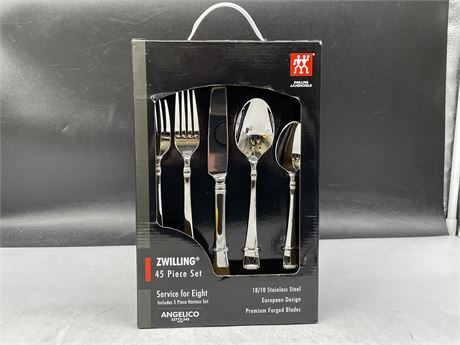 (NEW IN BOX) ZWILLING ANGELICO 45 PIECE FLATWARE SET