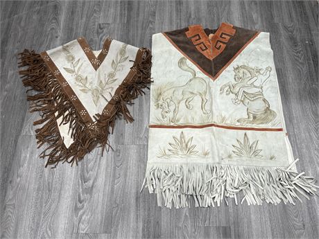 HIS & HERS LEATHER PONCHOS