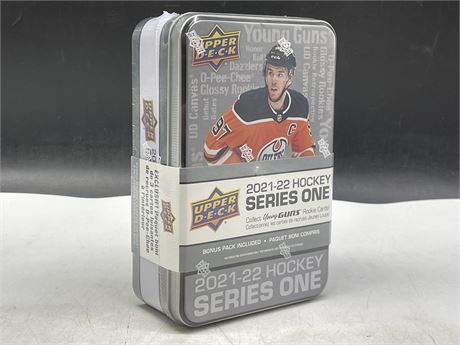 SEALED 2021/22 NHL UPPER DECK SERIES ONE CARD TIN