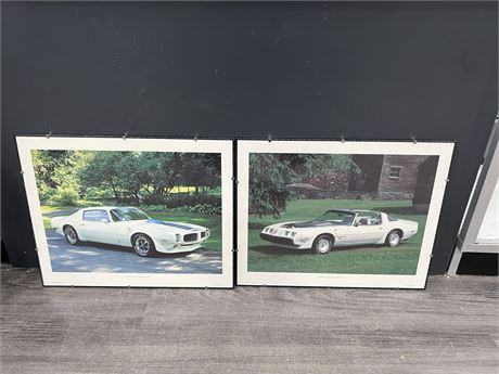 VINTAGE FRAMED PICTURES OF 1970/80 TRANS AMS - 20”x16”