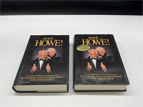 2 GORDIE HOWE HARD COVER BOOKS - 1 AUTOGRAPHED
