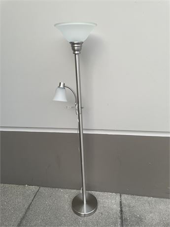 SILVER / GREY FLOOR LAMP - 6FT TALL