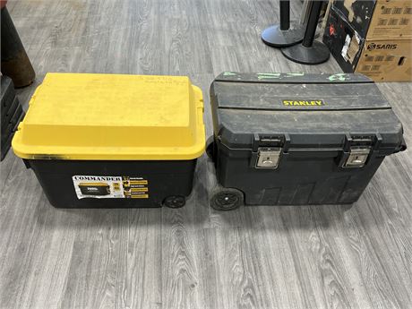 2 LARGE TOOL BOXES / TOTES (31” wide)
