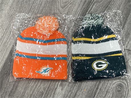 2 NEW IN BAG NFL TOQUES