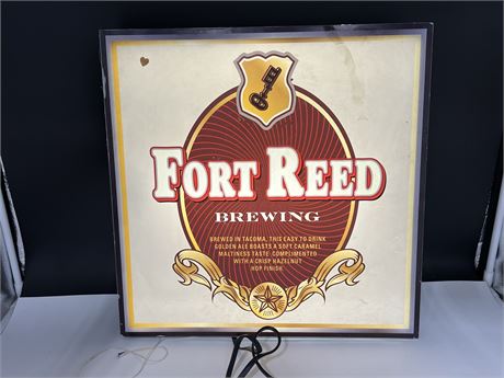 LIGHT UP FORT REED BREWING SIGN (Works) 18”x18”