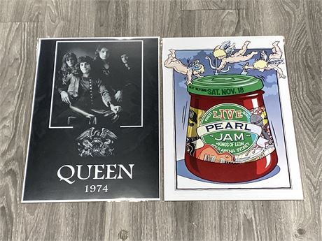 QUEEN AND PEARL JAM/KINGS OF LEON POSTERS (12” x 18”)