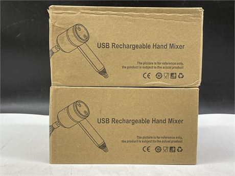 2 NEW USB RECHARGEABLE HAND MIXERS