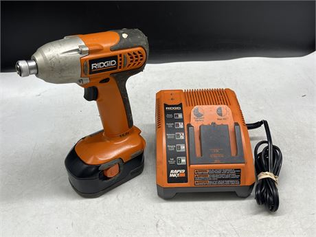 RIGID IMPACT DRILL WITH CHARGER AND BATTERY