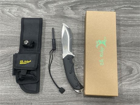 NEW ELK RIDGE BUSHCRAFT KNIFE W/ SHEATH - 5” BLADE