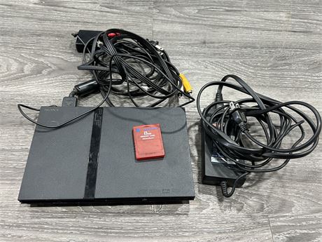 PS2 W/CORDS & MEMORY CARD
