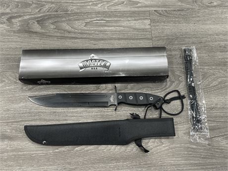NEW LARGE MASTER HUNTING KNIFE W/ SHEATH - 10” BLADE