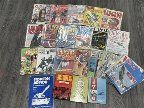 LOT OF VINTAGE BOOKS/ MAGS - MOSTLY WAR