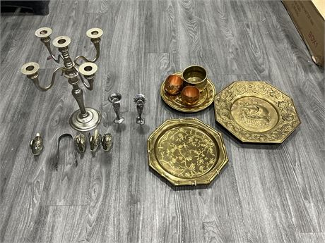 LOT OF VINTAGE SILVER PLATED / BRASS ITEMS