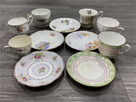 LOT OF ROYAL ALBERT CUPS & SAUCERS + OTHERS