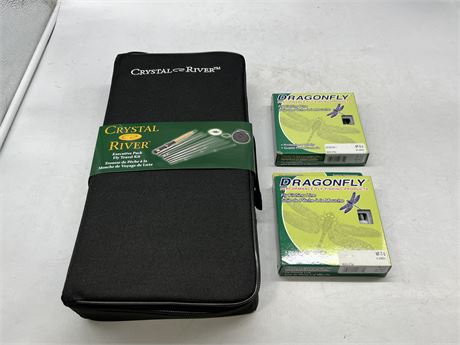(NEW) FLY FISHING TRAVEL KIT & 2 NEW DRAGONFLY FLY FISHING LINES