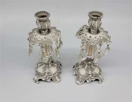2 ANTIQUE STYLE CANDLE HOLDER