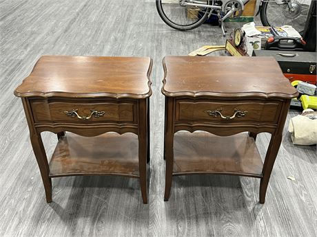 2 WOOD NIGHT STANDS (26” tall)