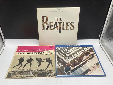 3 MISC BEATLES RECORDS - SCRATCHED