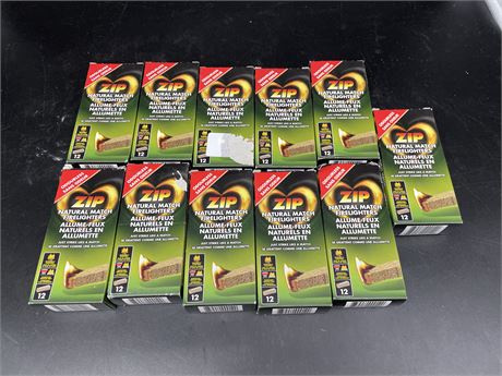 11 PACKS ZIP NATURAL MATCH FIRELIGHTERS (GREAT FOR CAMPING/BBQ’s)