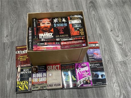 BOX OF TRUE CRIME BOOKS