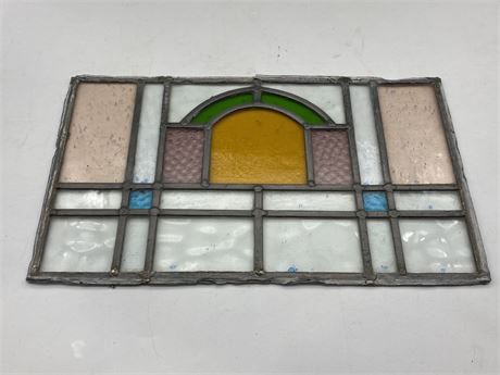 VINTAGE STAINED-GLASS PIECE (19.5”x11.5”)
