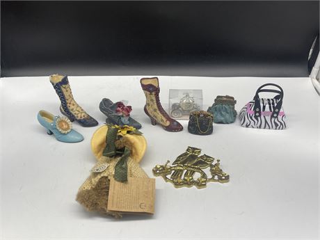 LOT OF MISC ORNAMENTS, FIGURES & ECT
