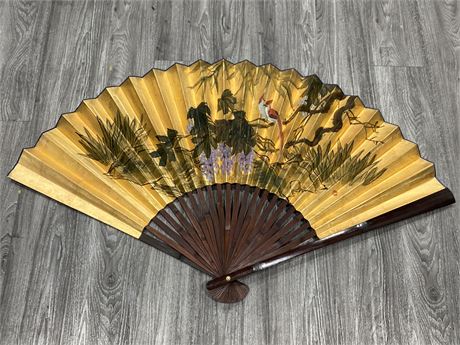 HAND PAINTED HAND FAN (50” wide)