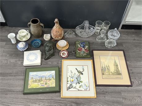 LOT OF VINTAGE COLLECTABLES, ART & ECT