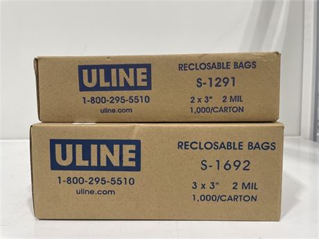 2000 ULINE RECLOSABLE BAGS (specs in photo)