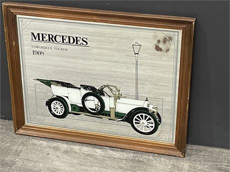 MERCEDES MIRRORED ADVERTISING SIGN 20”x16”