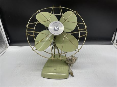 ANTIQUE ELECTROHOME LONG LIFE TABLE FAN (WORKS)