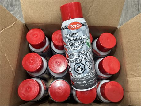 12 NEW CANS OF LLOYDS PENETRATING LUBRICANT