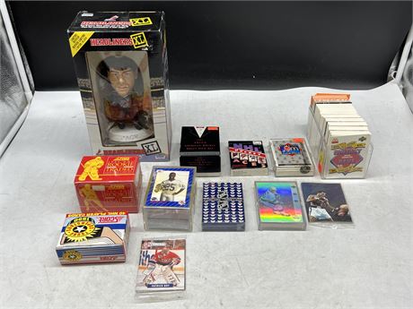 JAGR BOBBLE HEAD, SEALED / NEW CARD PACKS, MISC 90s NHL CARDS
