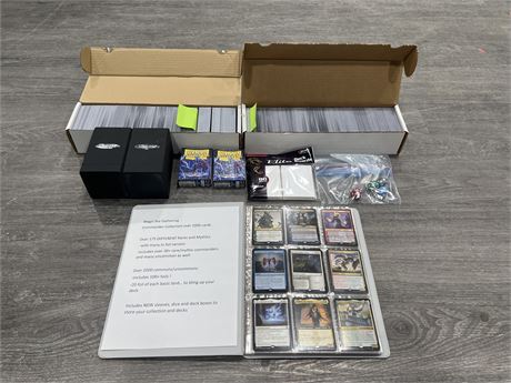 MAGIC THE GATHERING COMMANDER COLLECTION OVER 2000 CARDS - SEE PHOTOS FOR MORE