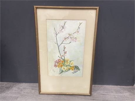 ORIGINAL FLOWER PAINTING SIGNED BY C.M.WEIR 14”x22”