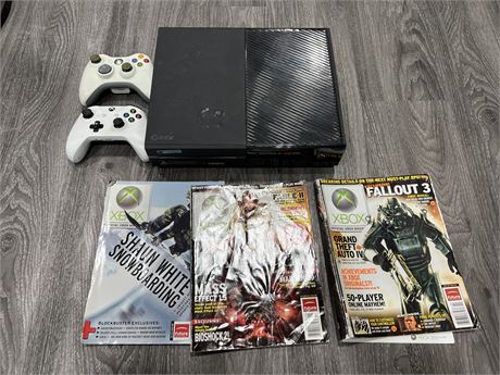 XBOX ONE W/CONTROLLER, MAGS & 360 CONTROLLER