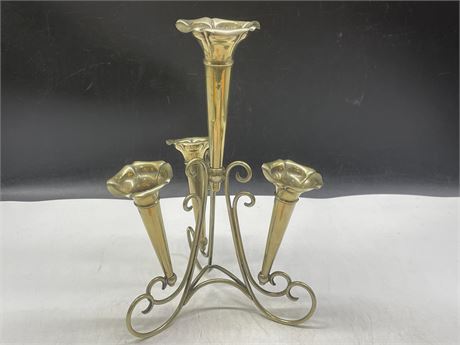 EARLY 20TH CENTURY SILVERPLATE 4 TRUMPET EPERGNE (12” TALL)