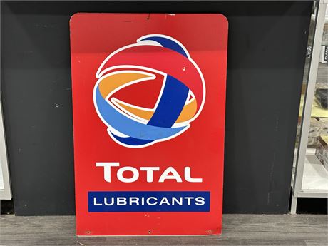 VINTAGE DOUBLE SIDED TOTAL LUBRICANTS METAL SIGN (24”X36”)