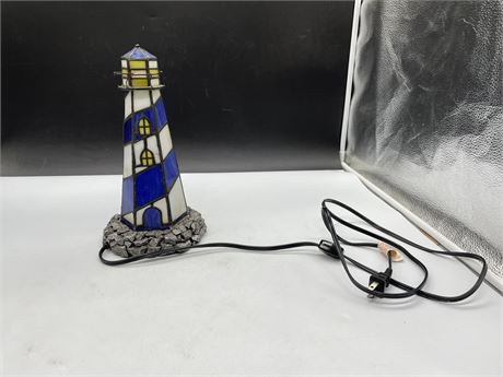 STAINED GLASS LIGHTHOUSE (11”)