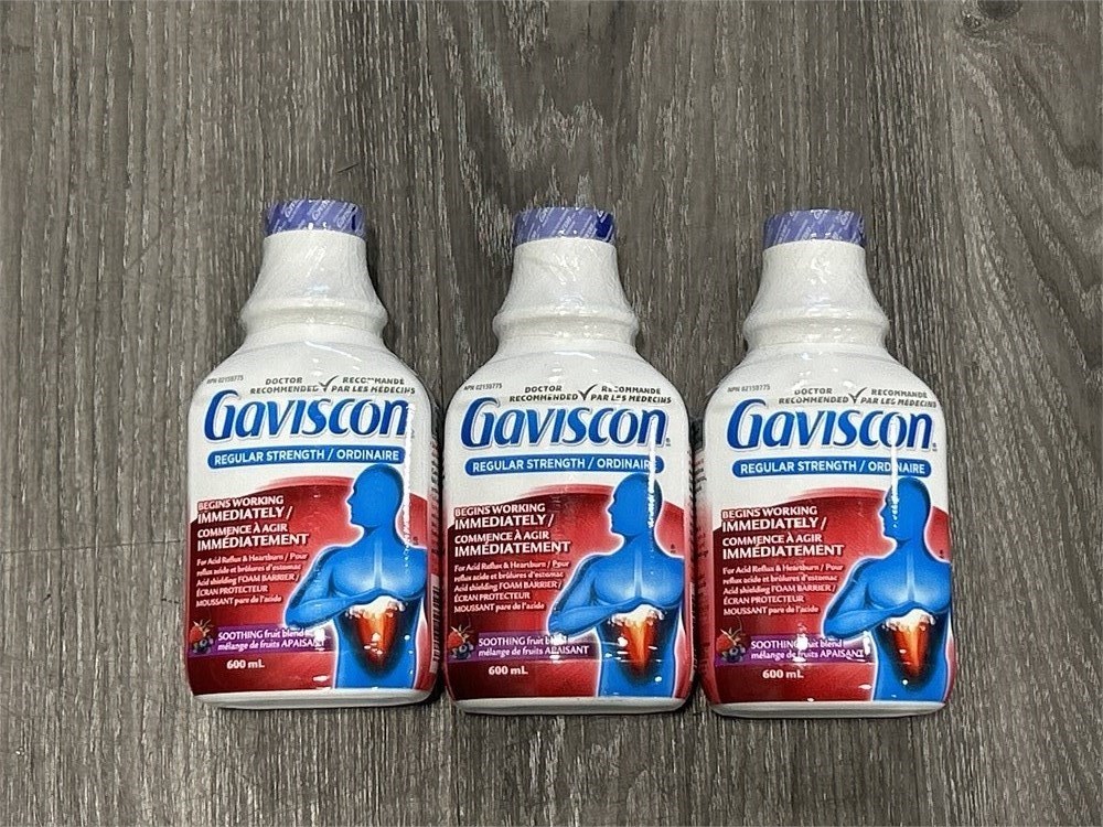 Urban Auctions - 3 NEW GAVISCON EXTRA STRENGTH LIQUID (EXPIRE 2027) - Gaviscon Liquid Expiration Code Lookup